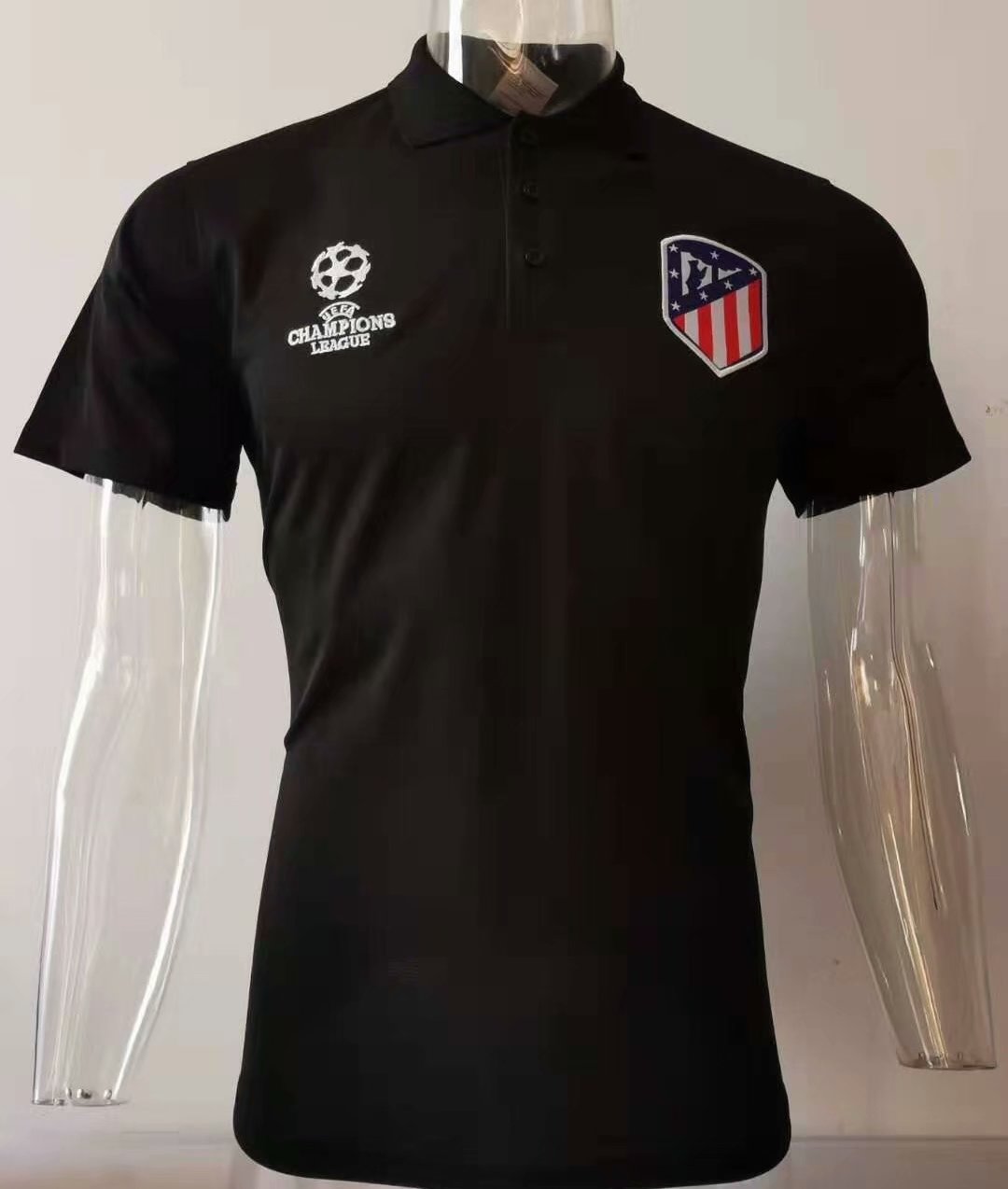 maillot de football polo Atletico Madrid 2020 noir